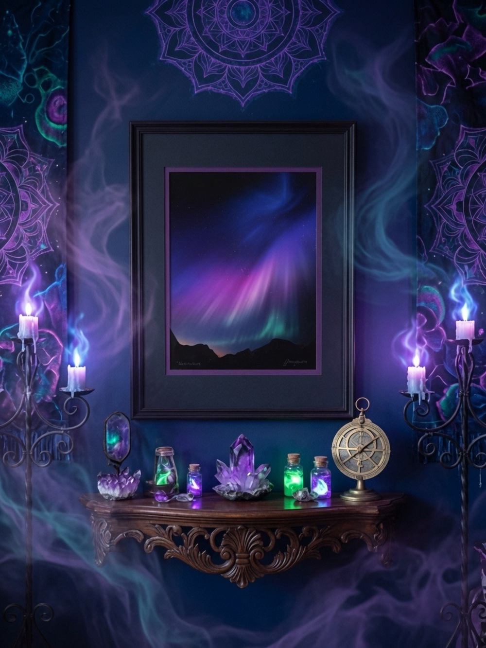 Matted 11” x 14” Kaleidoscope  Purple Aurora Wall Art Todd Salat Shots
